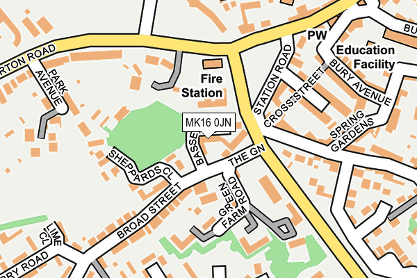 MK16 0JN map - OS OpenMap – Local (Ordnance Survey)