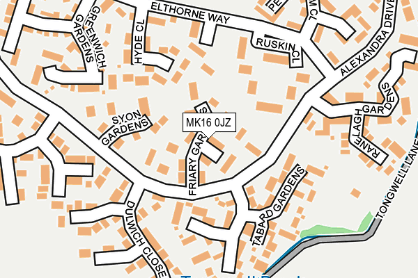 MK16 0JZ map - OS OpenMap – Local (Ordnance Survey)