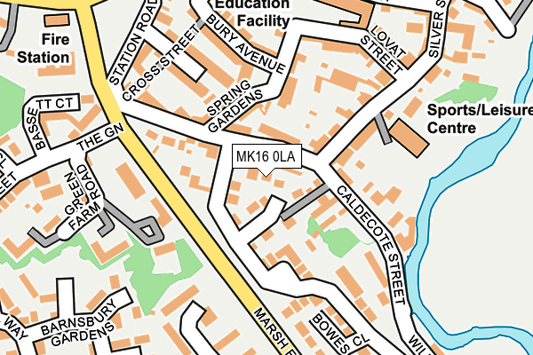 MK16 0LA map - OS OpenMap – Local (Ordnance Survey)