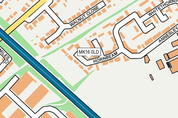 MK16 0LD map - OS OpenMap – Local (Ordnance Survey)