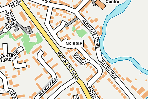 MK16 0LF map - OS OpenMap – Local (Ordnance Survey)