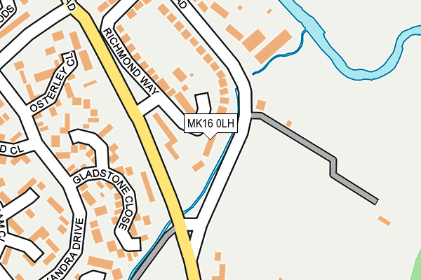 MK16 0LH map - OS OpenMap – Local (Ordnance Survey)