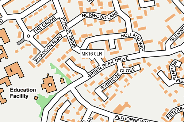 MK16 0LR map - OS OpenMap – Local (Ordnance Survey)