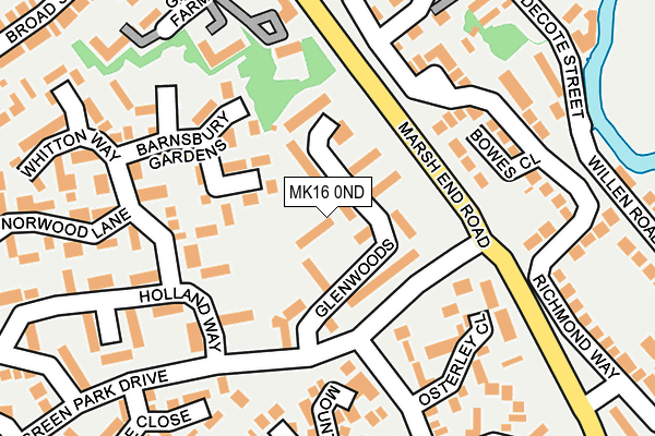 MK16 0ND map - OS OpenMap – Local (Ordnance Survey)