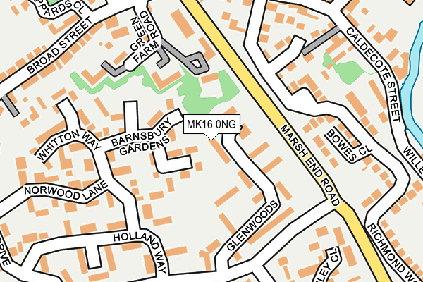 MK16 0NG map - OS OpenMap – Local (Ordnance Survey)