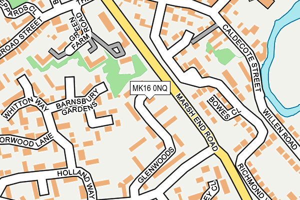 MK16 0NQ map - OS OpenMap – Local (Ordnance Survey)