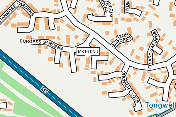 MK16 0NU map - OS OpenMap – Local (Ordnance Survey)