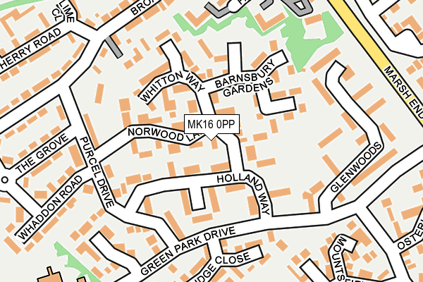 MK16 0PP map - OS OpenMap – Local (Ordnance Survey)