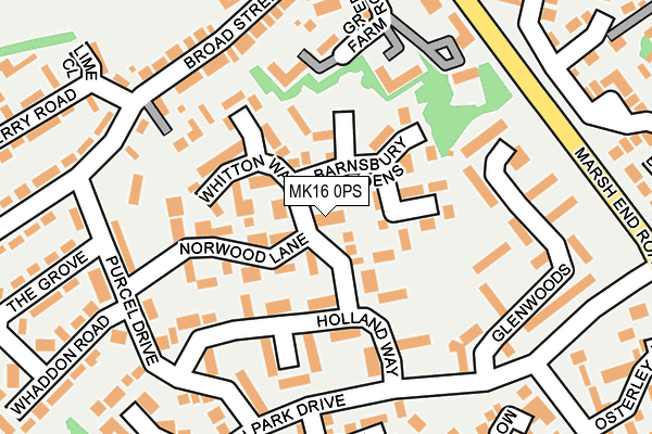 MK16 0PS map - OS OpenMap – Local (Ordnance Survey)