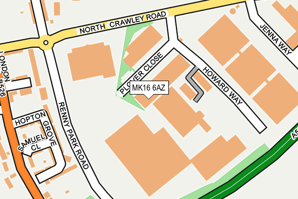 MK16 6AZ map - OS OpenMap – Local (Ordnance Survey)