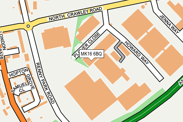 MK16 6BQ map - OS OpenMap – Local (Ordnance Survey)
