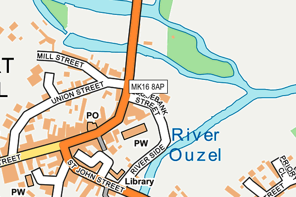 MK16 8AP map - OS OpenMap – Local (Ordnance Survey)