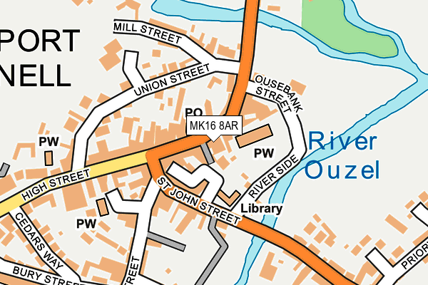 MK16 8AR map - OS OpenMap – Local (Ordnance Survey)