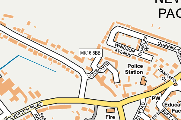 MK16 8BB map - OS OpenMap – Local (Ordnance Survey)