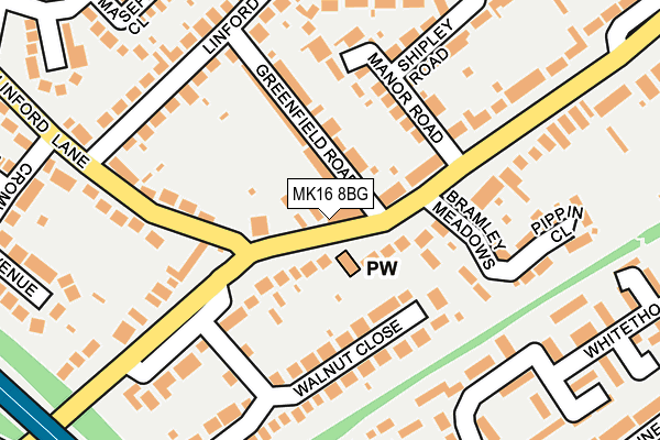 MK16 8BG map - OS OpenMap – Local (Ordnance Survey)