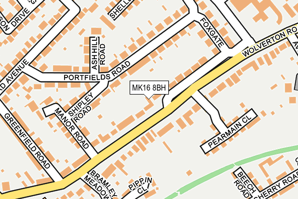 MK16 8BH map - OS OpenMap – Local (Ordnance Survey)
