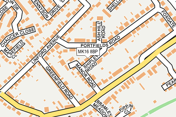 MK16 8BP map - OS OpenMap – Local (Ordnance Survey)