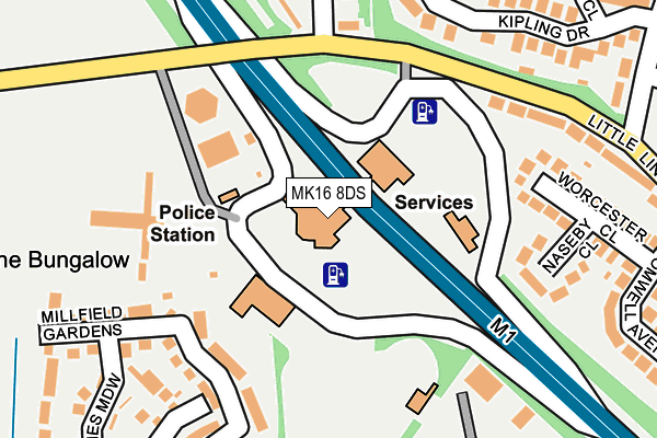 MK16 8DS map - OS OpenMap – Local (Ordnance Survey)