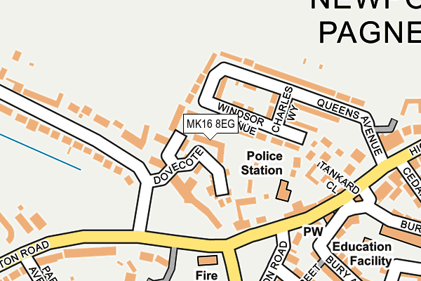 MK16 8EG map - OS OpenMap – Local (Ordnance Survey)