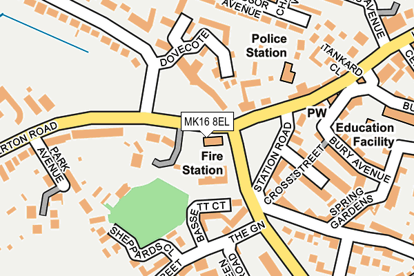 MK16 8EL map - OS OpenMap – Local (Ordnance Survey)