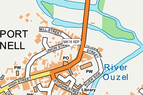 MK16 8EP map - OS OpenMap – Local (Ordnance Survey)