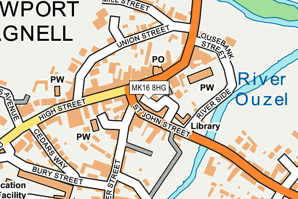 MK16 8HG map - OS OpenMap – Local (Ordnance Survey)