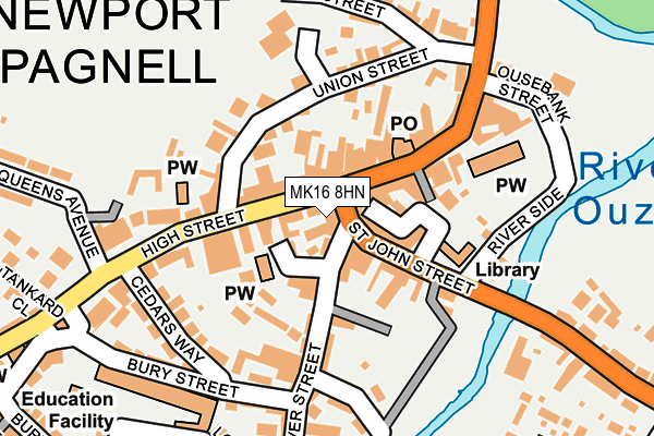 MK16 8HN map - OS OpenMap – Local (Ordnance Survey)