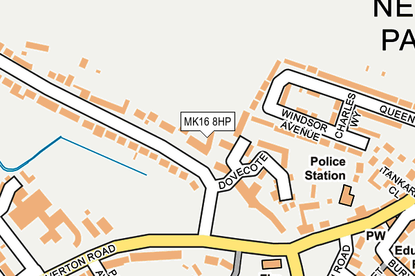 MK16 8HP map - OS OpenMap – Local (Ordnance Survey)