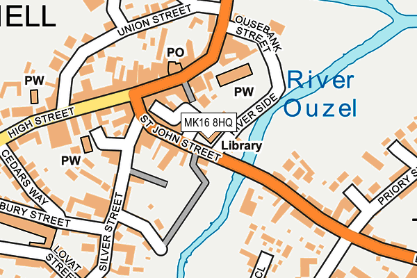 MK16 8HQ map - OS OpenMap – Local (Ordnance Survey)