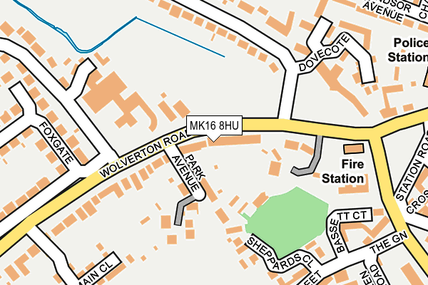 MK16 8HU map - OS OpenMap – Local (Ordnance Survey)