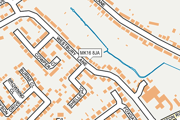 MK16 8JA map - OS OpenMap – Local (Ordnance Survey)