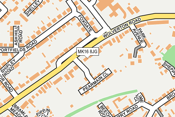 MK16 8JG map - OS OpenMap – Local (Ordnance Survey)