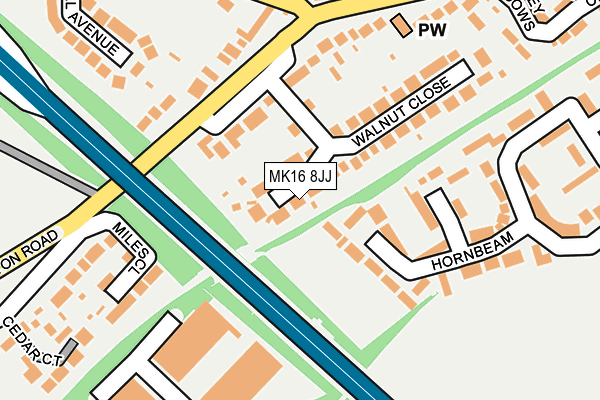 MK16 8JJ map - OS OpenMap – Local (Ordnance Survey)