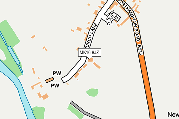 MK16 8JZ map - OS OpenMap – Local (Ordnance Survey)