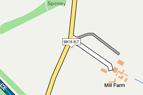 MK16 8LT map - OS OpenMap – Local (Ordnance Survey)