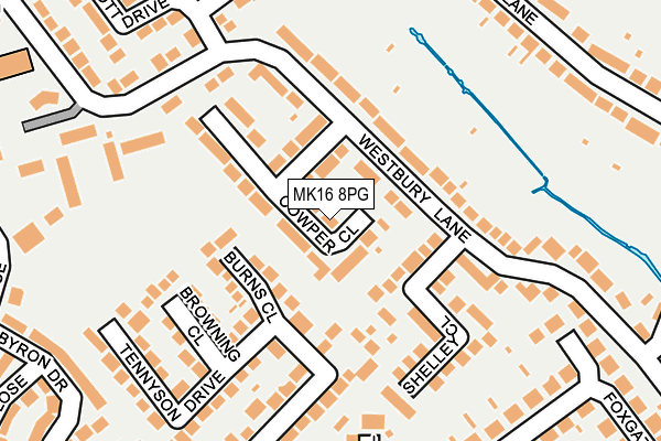 MK16 8PG map - OS OpenMap – Local (Ordnance Survey)