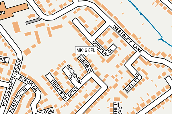 MK16 8PL map - OS OpenMap – Local (Ordnance Survey)