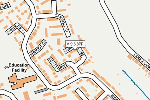 MK16 8PP map - OS OpenMap – Local (Ordnance Survey)