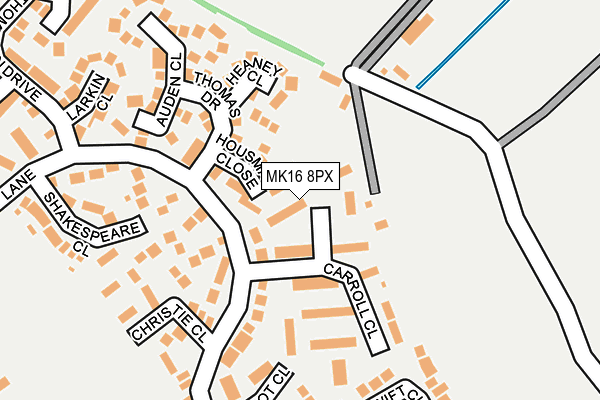 MK16 8PX map - OS OpenMap – Local (Ordnance Survey)