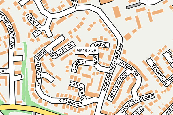 MK16 8QB map - OS OpenMap – Local (Ordnance Survey)
