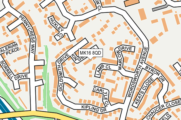 MK16 8QD map - OS OpenMap – Local (Ordnance Survey)