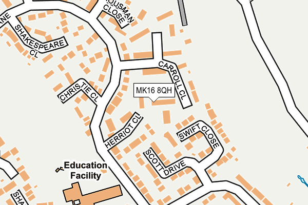 MK16 8QH map - OS OpenMap – Local (Ordnance Survey)