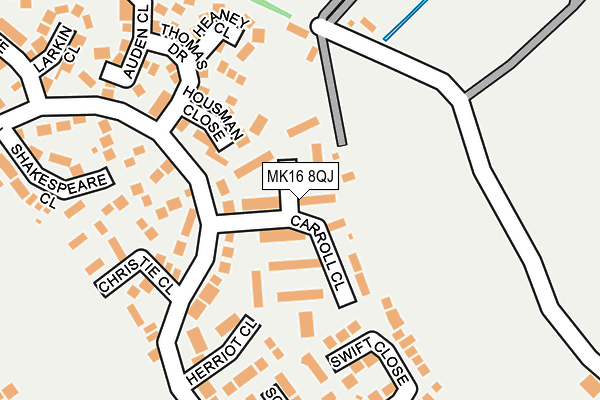MK16 8QJ map - OS OpenMap – Local (Ordnance Survey)