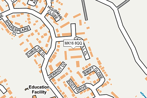 MK16 8QQ map - OS OpenMap – Local (Ordnance Survey)