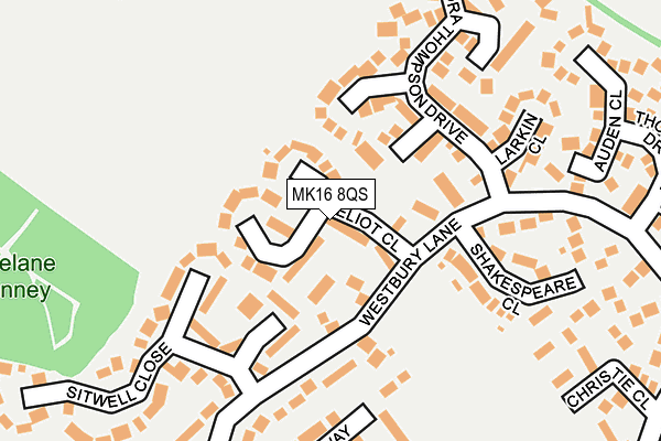 MK16 8QS map - OS OpenMap – Local (Ordnance Survey)