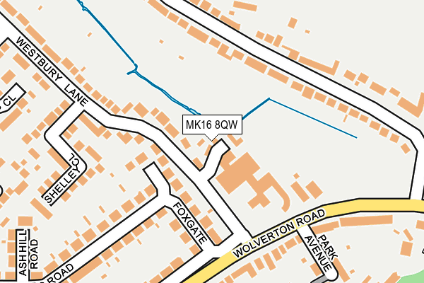 MK16 8QW map - OS OpenMap – Local (Ordnance Survey)