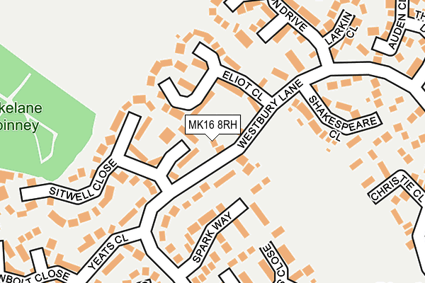 MK16 8RH map - OS OpenMap – Local (Ordnance Survey)