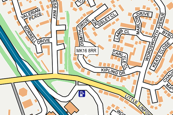 MK16 8RR map - OS OpenMap – Local (Ordnance Survey)