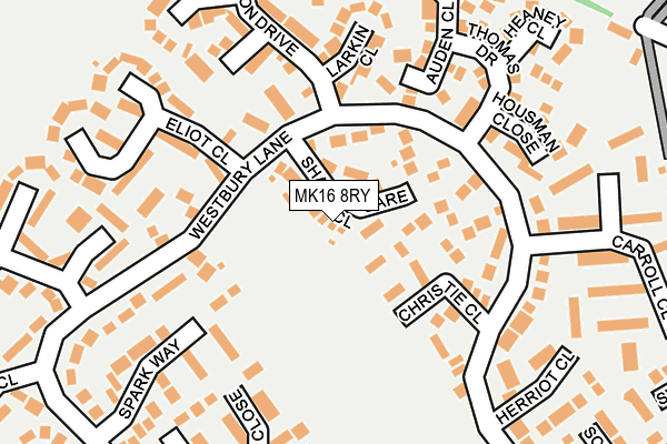 MK16 8RY map - OS OpenMap – Local (Ordnance Survey)