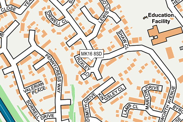 MK16 8SD map - OS OpenMap – Local (Ordnance Survey)